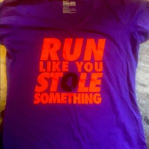 Nike- Run like you stole somthing work out t shirt